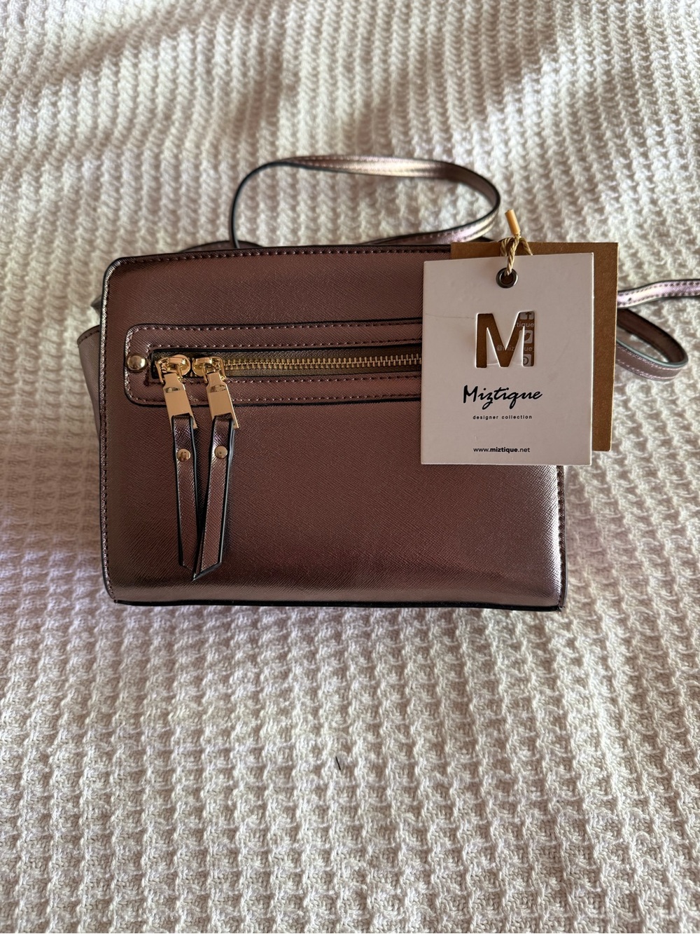 Miztique Pewter Metallic Crossbody Bag